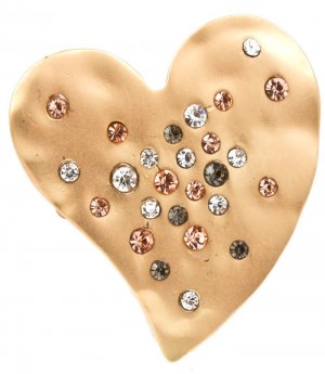 Peach Ring Adjustable Stretch Crystal Studs Heart Matte Finish 1 1 2 Inch Tall 19918-99050MGPEA