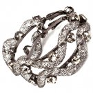 Clear Earring Pin Catch Hoop Metal Casting Crystal Studs Acrylic Stones Interlaced Pr 53532-554BNCLR