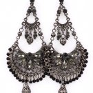 Black Earring Post Earring Metal Casting Bead Pearl Acrylic Stones Cresent Navette Te 53530-950BNBKA