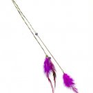 Purple Hair Accessories Hair Pin Feather Braided Bead 17 Inch Drop 25188-1002PUR