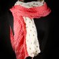 Coral Fashion Scarf Crinkled Polkadot 100% Polyester 36 Inch X 60 Inch / 21316-99373COL