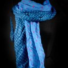 Blue Fashion Scarf Crinkled Polkadot 100% Polyester 36 Inch X 60 Inch / 21316-99373BUA