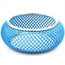 Blue Bracelet Bangle Hoop Mesh Chain Metal Casting 2 1 2 Inch Width 21234-098RDBLU