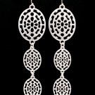 Silver Colored Earring Fish Hook Linear Drop Metal Casting Matte Finish 3 1 4 Inch D 1995-99700MSSIV