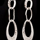 Clear Earring Fish Hook Linear Drop Metal Casting Link Crystal Studs Oavl 3 Inch Dro 1995-99595RDCLR