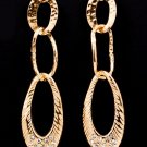 Clear Earring Fish Hook Linear Drop Metal Casting Link Crystal Studs Oavl 3 Inch Dro 1995-99595GDCLR