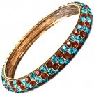 Bracelet Bangle Metal Casting Crystal Studs Texture 3 Inch Width 11312-997411BOTLB