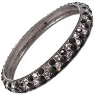 Black Bracelet Bangle Metal Casting Crystal Studs Texture 3 Inch Width 11312-997411BKA