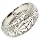 Silver Colored Bracelet Hinge Metal Casting Texture Patterns 1 Inch Width 32230-56123RDSIV