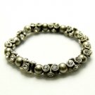 Gray Bracelet Stretch Crystal Stone 32228-74437GRY