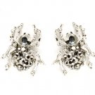Black Earring Post Earring Crystal Studs Pave Set Texture Spider 1 Inch Drop 25185-5512RDBKA