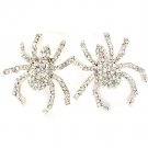 Clear Earring Post Earring Crystal Studs Pave Set Texture Spider 1 1 2 Inch Drop 25185-5510RDCLR