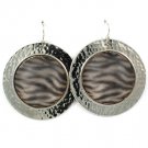 Animal Print Earring Fish Hook Metal Disc Texture Transparent Cover 1 3 4 Inch Drop 25185-3024RDANI