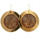 Animal Print Earring Fish Hook Metal Disc Texture Transparent Cover 1 3 4 Inch Drop 25185-3024GDAIB