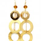 Gold Colored Earring Fish Hook Metal Casting Beads Metal Chaing Texture 4 Inch Drop 25185-3020GDGOD