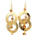 Gold Colored Earring Fish Hook Metal Casting Beads Metal Rings Layered Metal Chain 3 25185-3019GDGOD