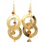 Gold Colored Earring Fish Hook Metal Casting Beads Metal Rings Layered Metal Chain 3 25185-3019GDGOD
