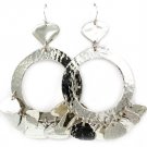 Silver Colored Earring Fish Hook Metal Casting Charms Metal Petals 4 Inch Drop 25185-3014RDSIV