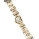 Clear Bracelet Magnetic Multi Strands Rondelle Beads Texture Hearet Crystal Studs Pa 21692-3084TTCLR