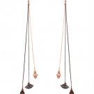 Brown Earring Post Earring Linear Drop Metal Casting Eye Hand Of Fatima Texture 7 1 210155-0953TTBRO