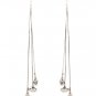 Silver Colored Earring Post Earring Linear Drop Metal Casting Eye Hand Of Fatima Te 210155-0953RDSIV