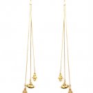 Gold Colored Earring Post Earring Linear Drop Metal Casting Eye Hand Of Fatima Text 210155-0953GDGOD