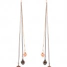 Brown Earring Post Earring Linear Drop Metal Casting Heart Crystal Stud Faceted Tex 210155-0950TTBRO