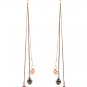 Brown Earring Post Earring Linear Drop Metal Casting Heart Crystal Stud Faceted Tex 210155-0950TTBRO