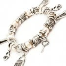 Cream Bracelet Bangle Charm Mixed Bead Lock Hill Hand Bag Key Flower Acrylic Stone 210152-03088ASCRM