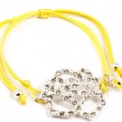 Yellow Bracelet Cord Adjustable Rose Enamel Crystal Studs 10 Inch Long 210152-03067SVYEW