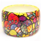 Yellow Bracelet Bangle Britto Bracelet Printed Plastic Flower Print 2 Inch Width 210152-02856YEW