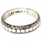 Silver Colored Bracelet Stretch Bridge Jewelry Texture Designer Inspired Tarnishme 210152-01743ASSIV