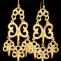 Gold Colored Earring Linear Drop Fish Hook Texture Pierced 2 1 2 Inch Drop 1995-99846GDGOD