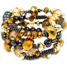 Gold Colored Bracelet Stretch Beads Mixed Beads Glass Beads Seed Beads 1 1 2 Inch Wi 1992-99029BNGOD