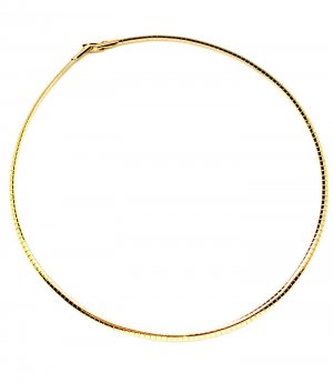Gold Colored Necklace Metal Casting Omega Chain 4 Mm Width 16 Inch Long 19914-0416GDGOD