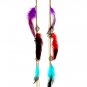 Multi Colored Earring Oversized Linear Drop Feather Flower Leaves Pierced Tassel 16  1965-99287TTMLT