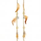 Brown Earring Oversized Linear Drop Feather Flower Leaves Pierced Tassel 16 Inch Dro 1965-99287TTBRO