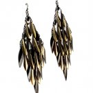 Black Earring Cascade Fish Hook Metal Casting Petal 4 Inch Drop 1965-99241TTBLK