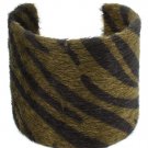 Green Bracelet Cuff Faux Fur Animal Print Fabric Cover 2 1 2 Inch Width 1962-99498GRN