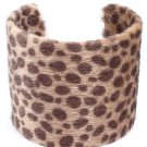 Cream Bracelet Cuff Faux Fur Animal Print Fabric Cover 2 1 2 Inch Width 1962-99498CRM