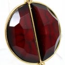 Red Ring Adjustable Stretch Formica Half Moon Faceted Texture Natural Look 1 1 2 In 19618-99825GDRED