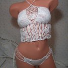 White Pineapple Tankini Bikini (Small/Medium)