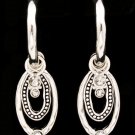 Clear Earring Post Earring Glass Stones Oval Texture Dents 2 Inch Drop 210155-0945ASCLR