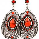 Coral Earring Post Earring Tear Drop Crystal Studs Formica Metal Casting Cabochon T 218195-6201SOCOL