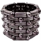 Black Bracelet Stretch Metal Casting 2 Inch Width 219102-9052BNBLK