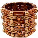Brown Bracelet Stretch Metal Casting 2 Inch Width 219102-9052COBRO