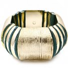 Turquoise Bracelet Stretch Metal Casting Fabric 1 1 4 Inch Width 219102-9054GDTUQ