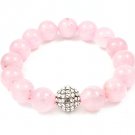 Pink Bracelet Stretch Bead Fireball Acrylic 12 Mm Width 219202-250112PNK