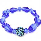 Blue Bracelet Stretch Bead Fireball Acrylic Stones Faceted 14 Mm Width 219202-7102BUA