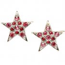 Pink Earring Post Earring Crystal Studs Texture Star 1 Inch Drop / 219205-0022RDPNK